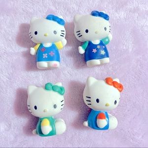 Hello Kitty Eraseez Collectible Erasers Pencil Toppers Blue Set of 4